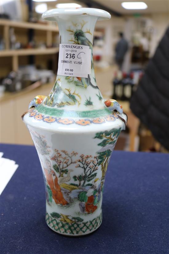 A Chinese famille verte vase